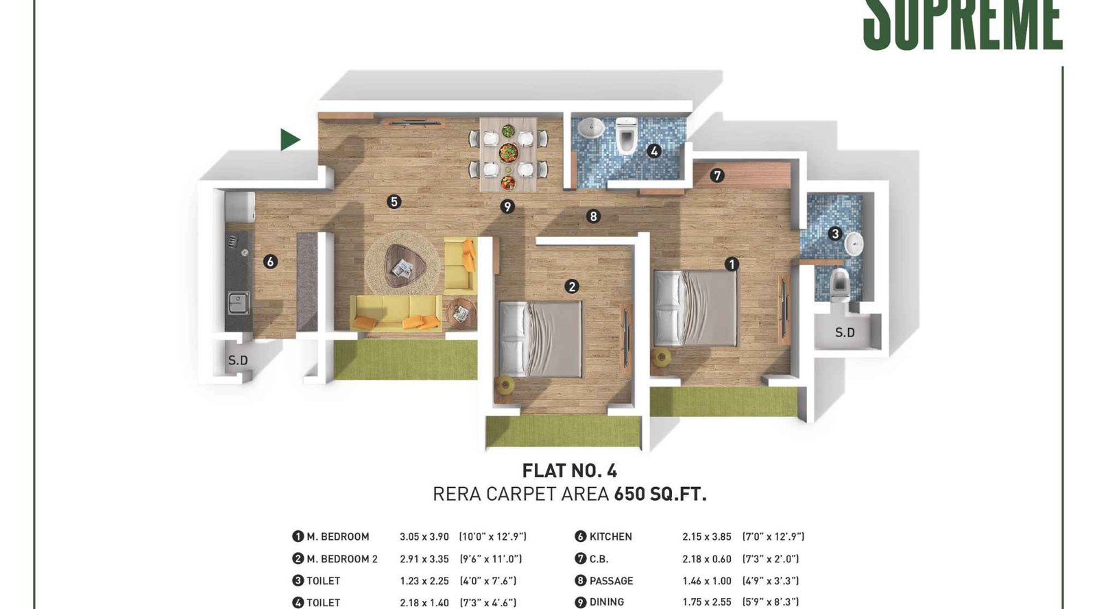 Raunak-supreme -Floor-Plan-650-sqft